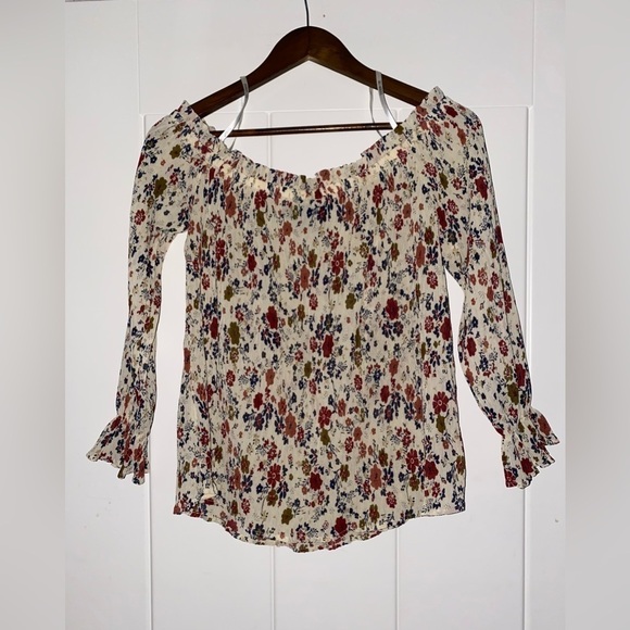 Sweet Wanderer Floral Babydoll Milkmaid Peasant Ruffle Top Women Size M Dainty - Picture 7 of 7